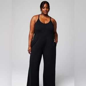 Fabletics Cloud Jersey Wide Leg Onesie XL Black